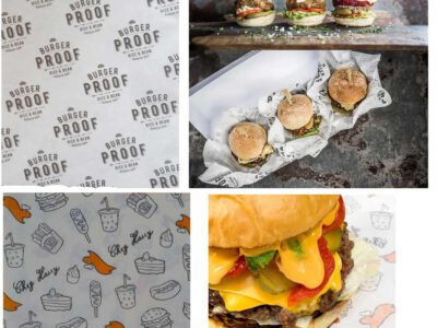 Papier ingraissable pour burger personnalisé