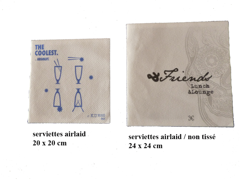 serviettes airlaid personnalisées 20 et 24 cm